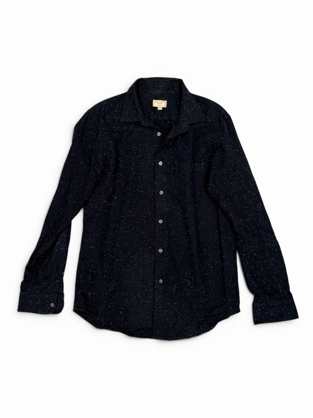 Club Monaco Navy Speckled Long-Sleeve Button-Down Shirt